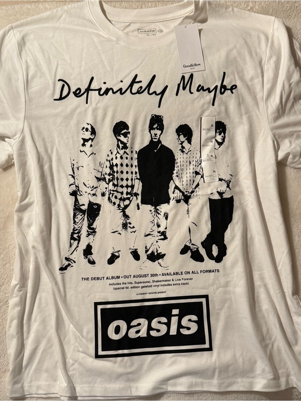 Oasis White 'Definitely Maybe' Long Sleeve Graphic Tee